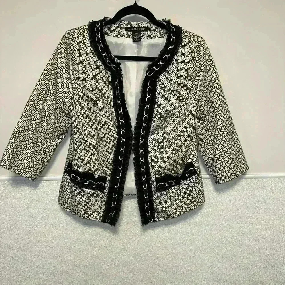 A. Giannetti Blazer S White Black for Women